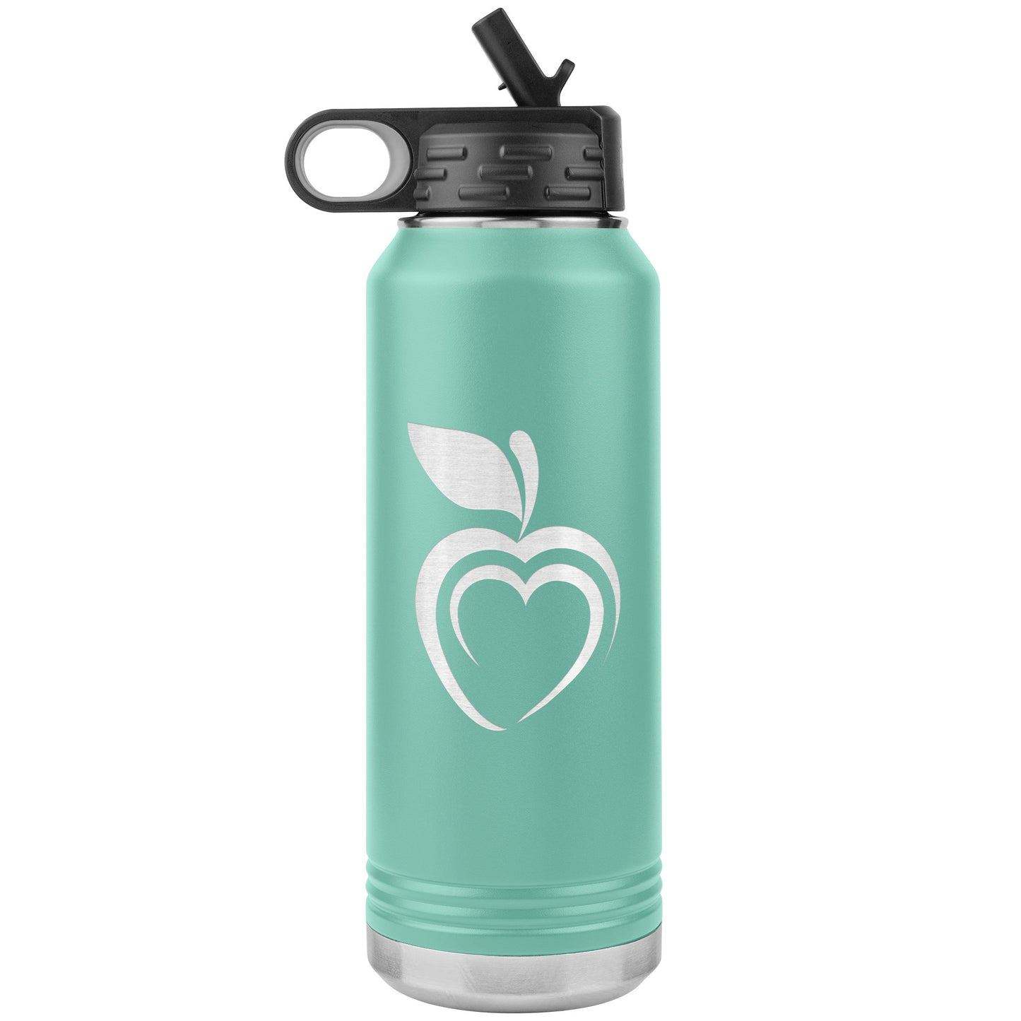 Silhouette Apple Heart Water Bottle Tumbler