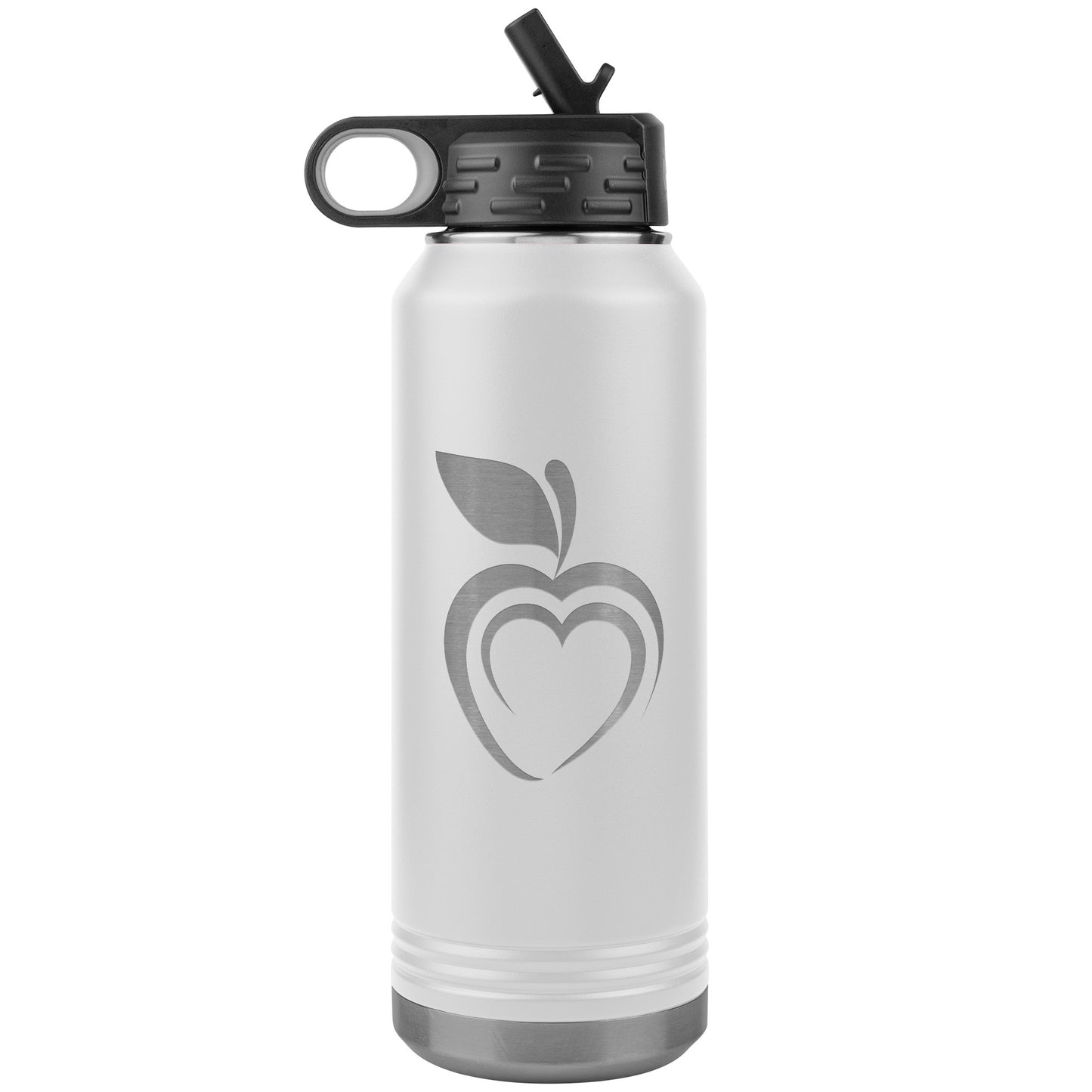 Silhouette Apple Heart Water Bottle Tumbler