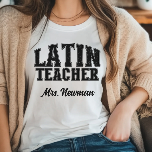 Custom Unisex Latin Teacher T-Shirt
