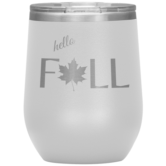 Hello Fall Wine Tumbler🍁