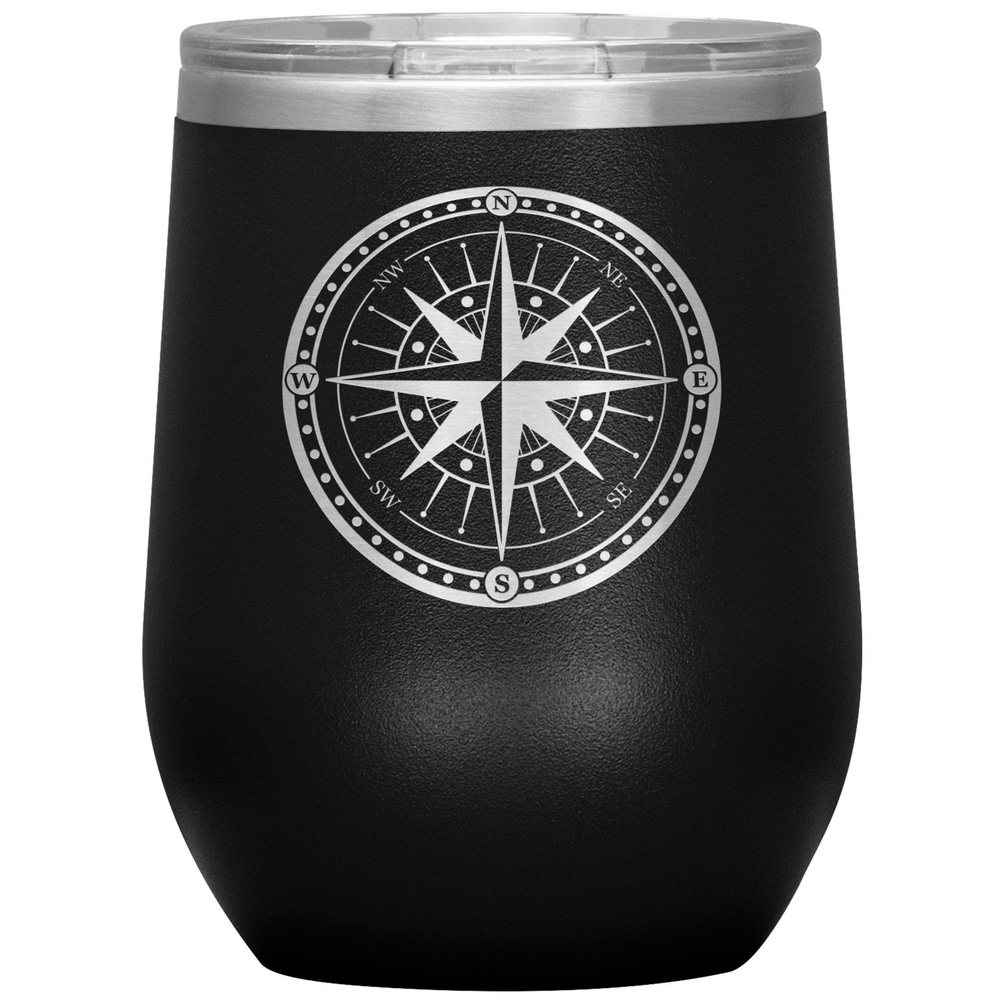 Bordered Compass Wine Tumbler