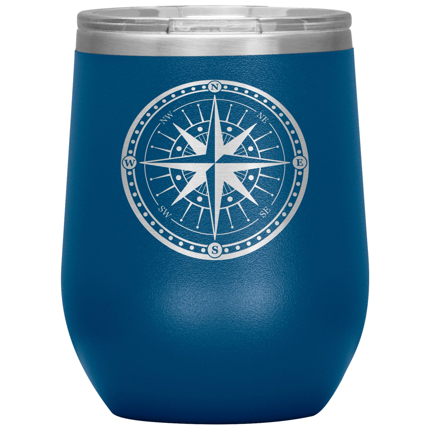 Bordered Compass Wine Tumbler