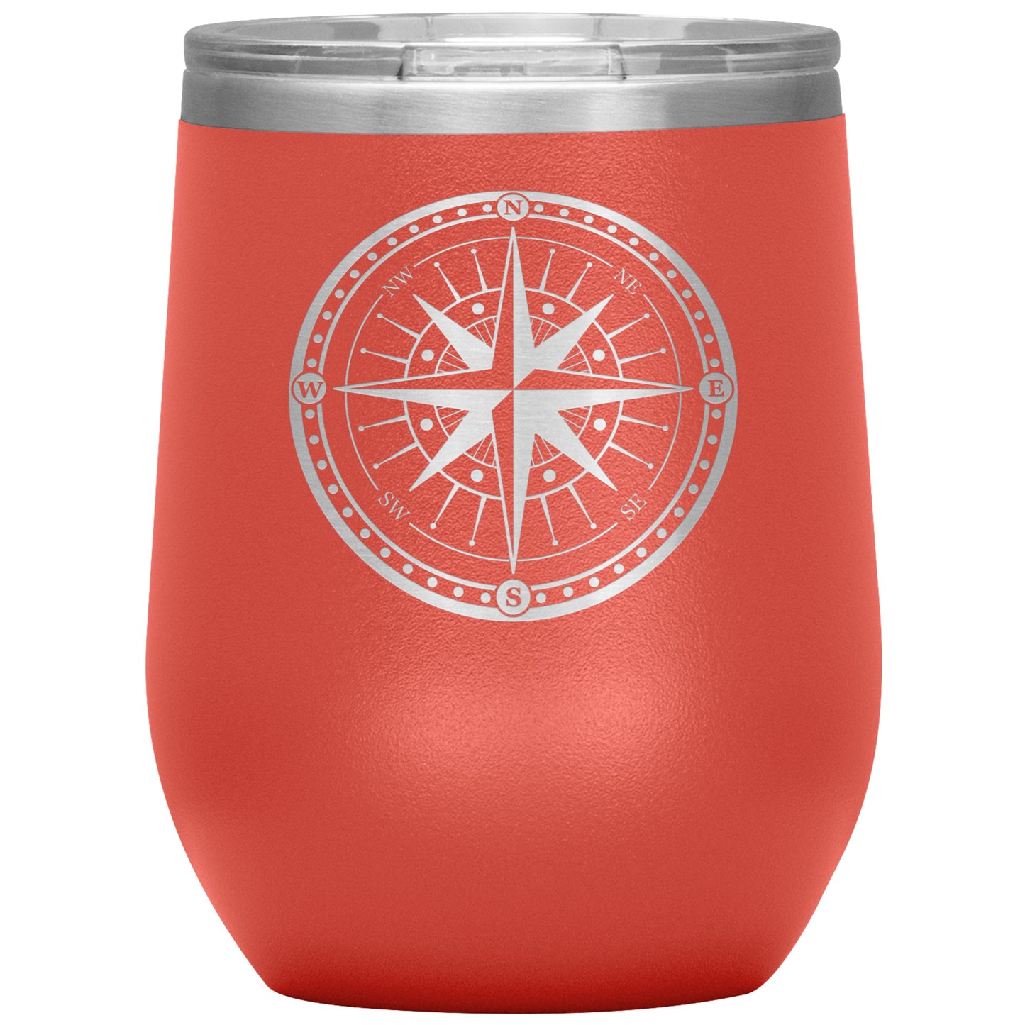 Bordered Compass Wine Tumbler