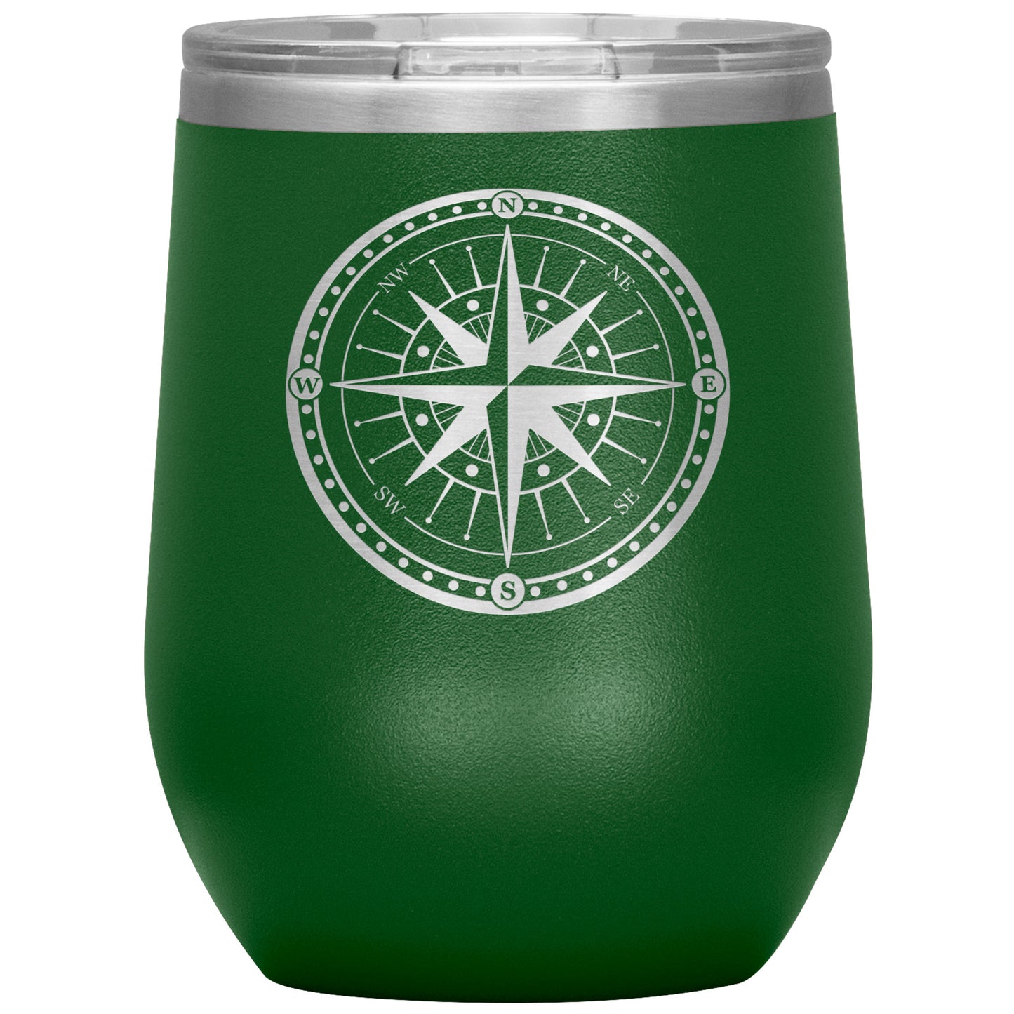 Bordered Compass Wine Tumbler