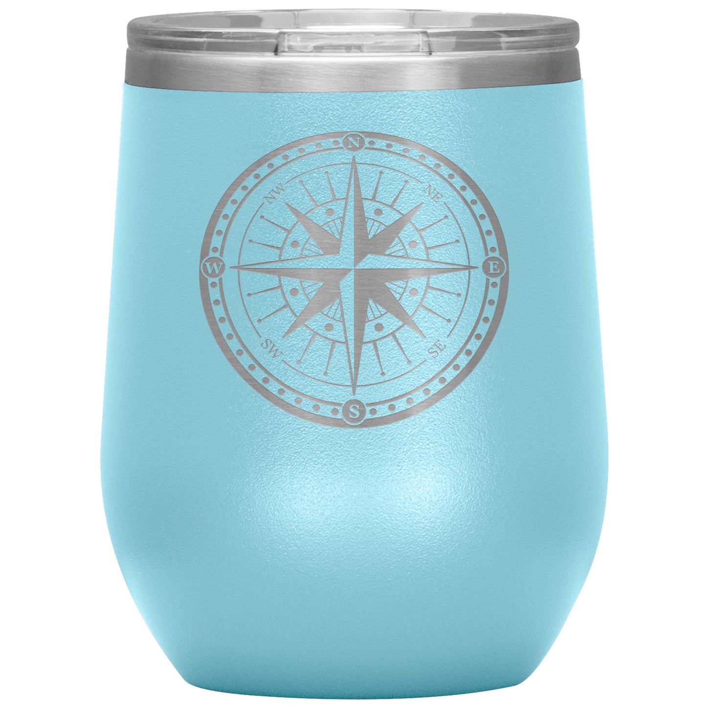 Bordered Compass Wine Tumbler