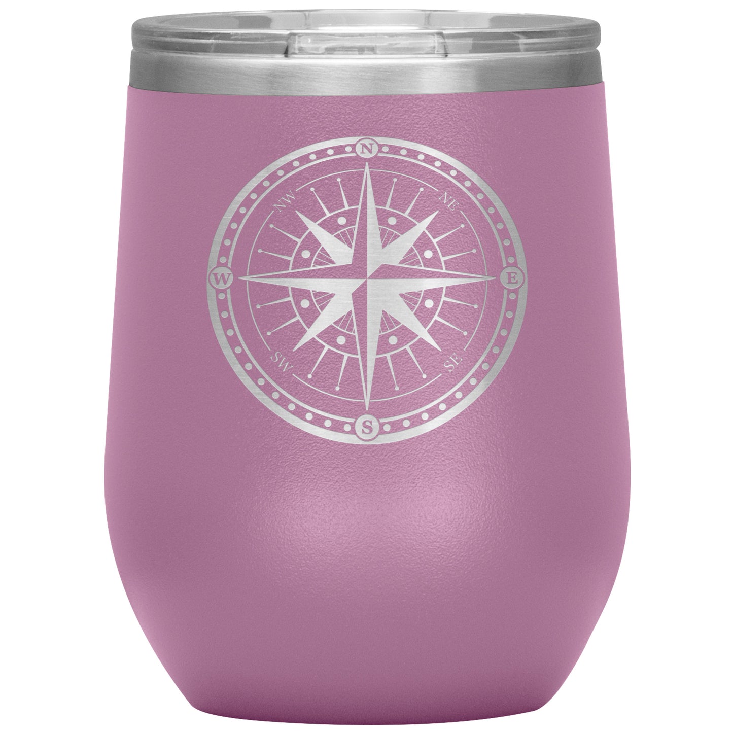 Bordered Compass Wine Tumbler