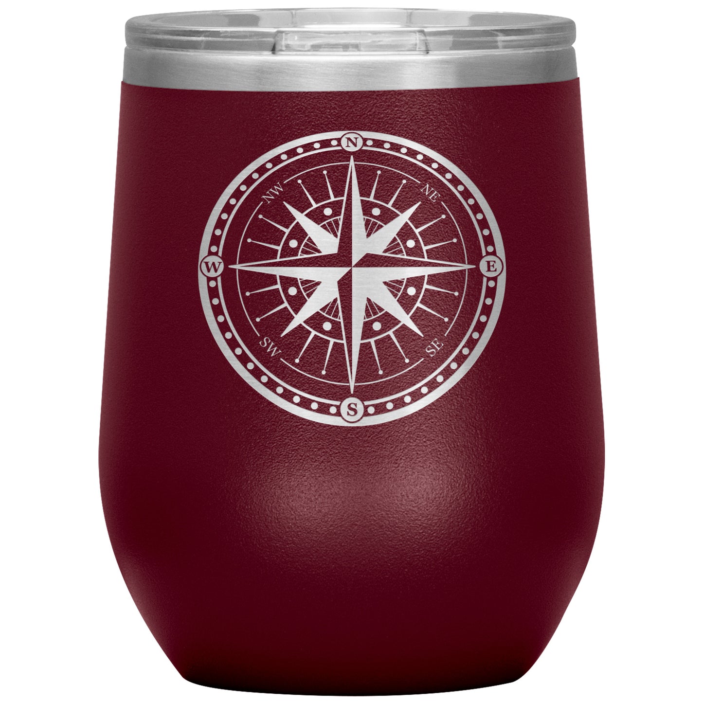 Bordered Compass Wine Tumbler