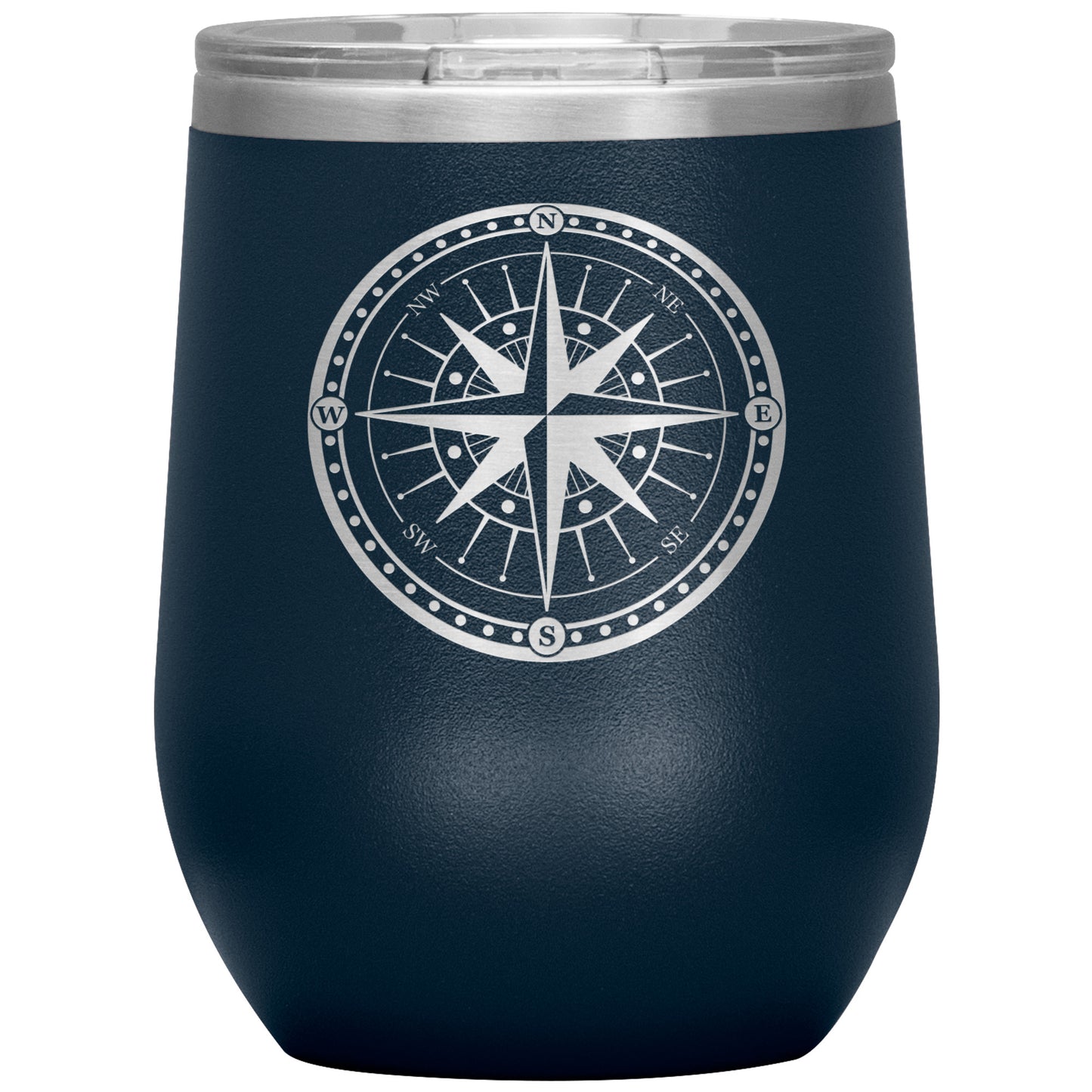 Bordered Compass Wine Tumbler