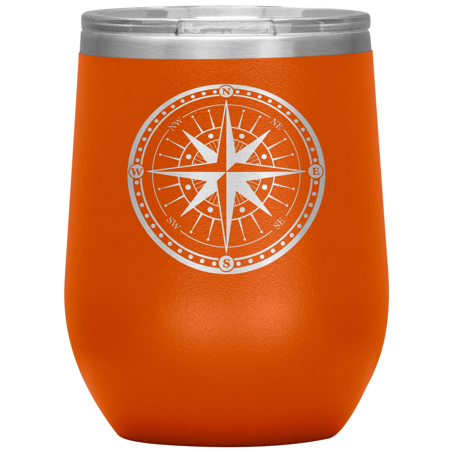 Bordered Compass Wine Tumbler