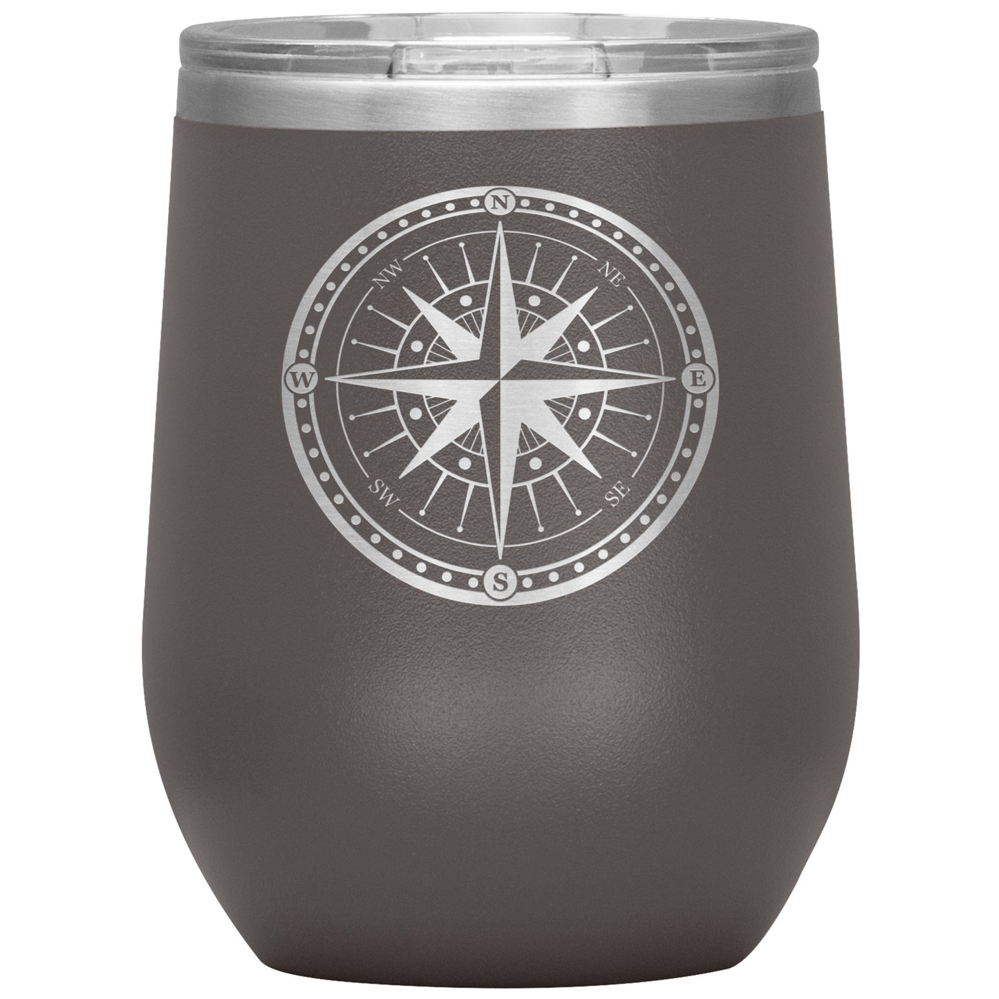 Bordered Compass Wine Tumbler