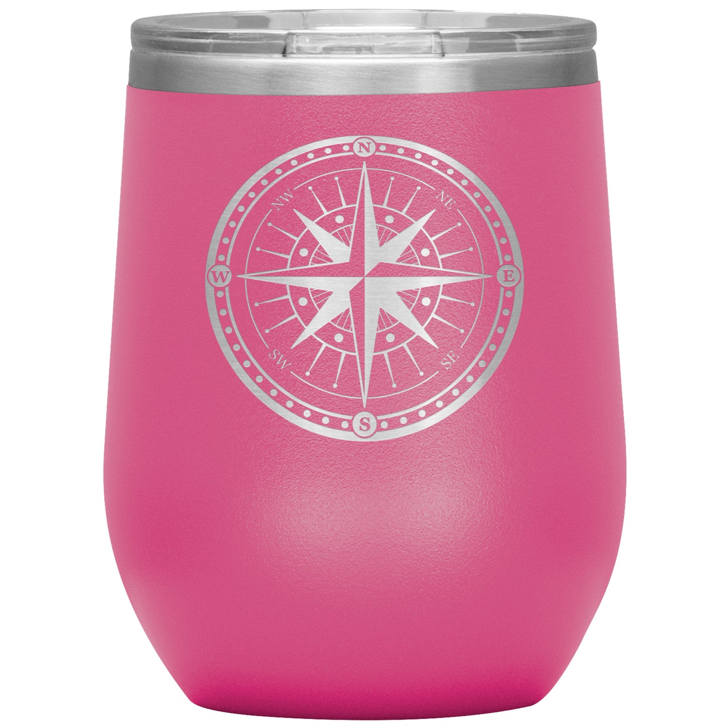 Bordered Compass Wine Tumbler
