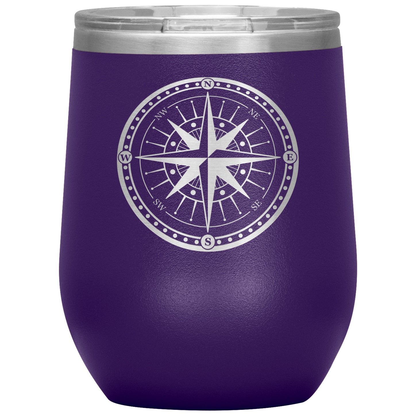 Bordered Compass Wine Tumbler