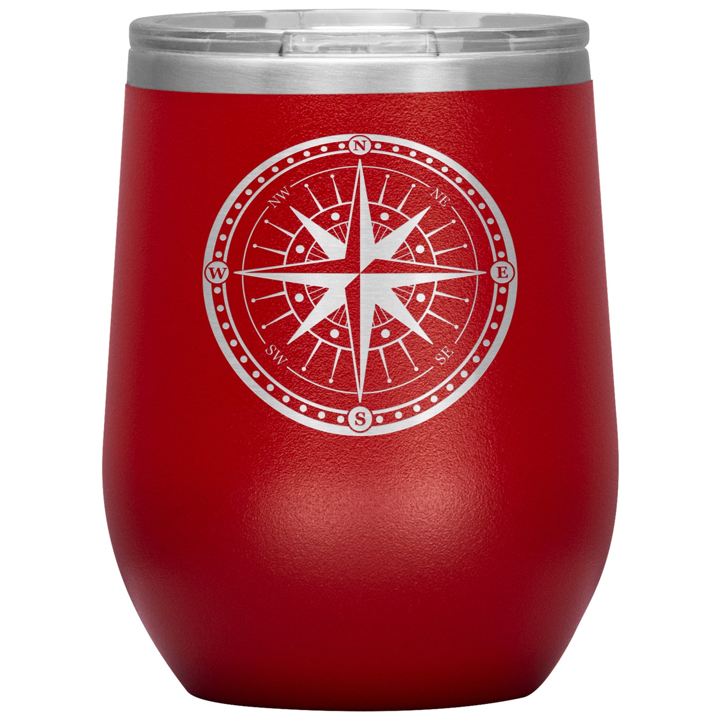 Bordered Compass Wine Tumbler