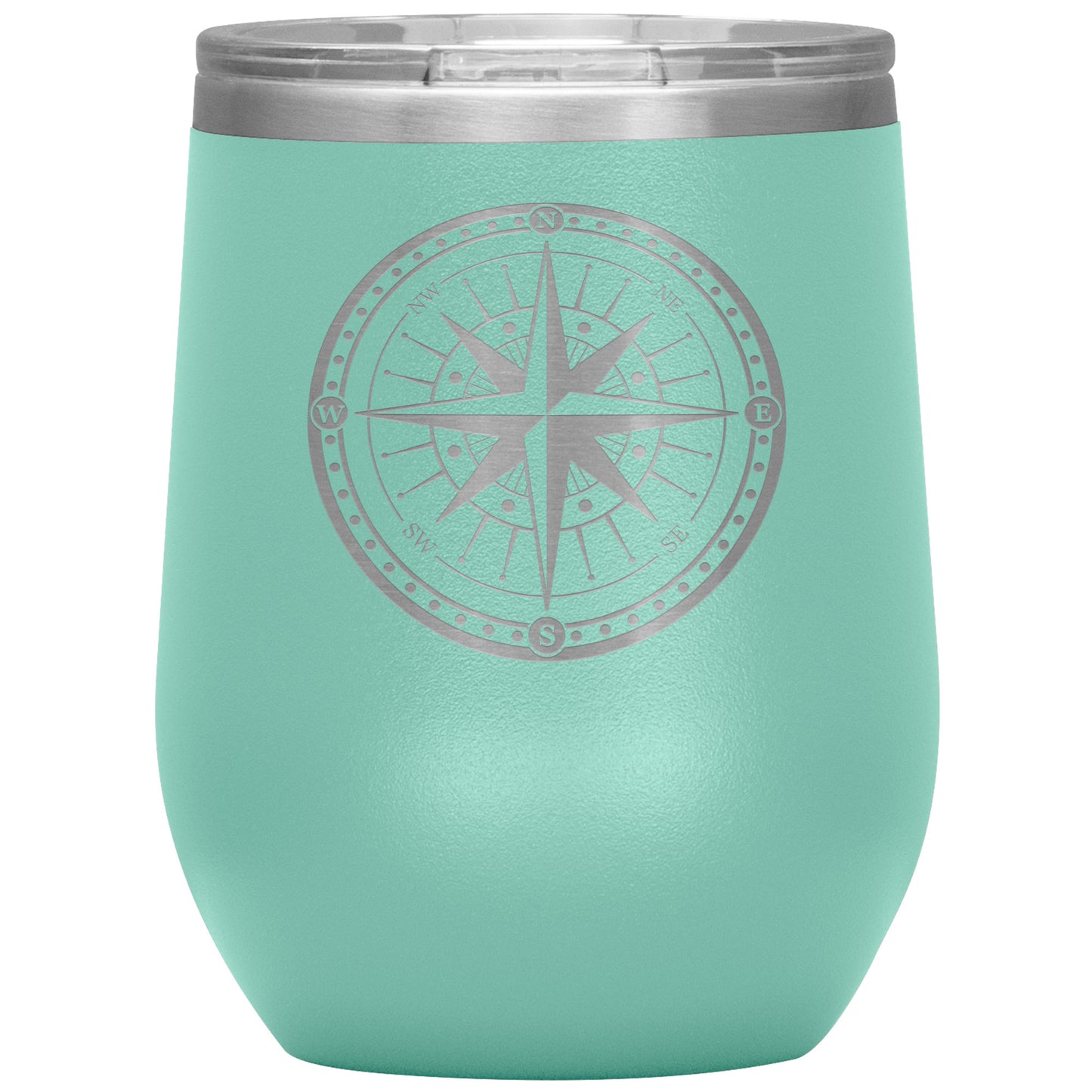 Bordered Compass Wine Tumbler