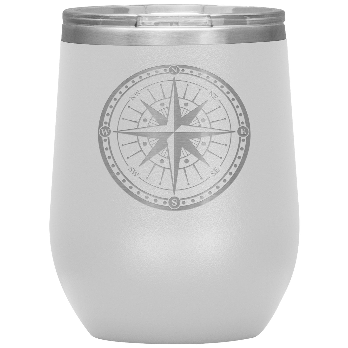 Bordered Compass Wine Tumbler