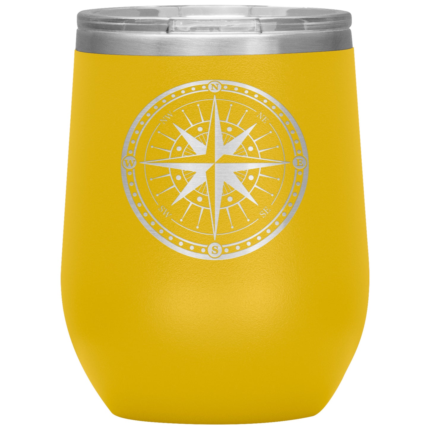 Bordered Compass Wine Tumbler