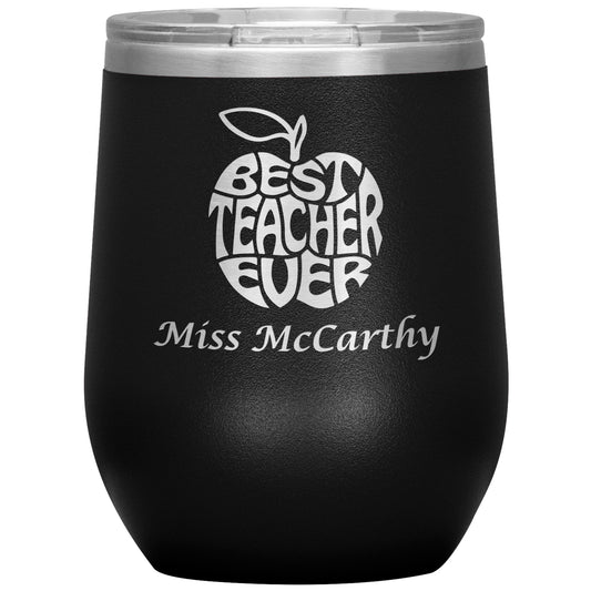 Custom Best Teacher Ever 🍎 Tumbler