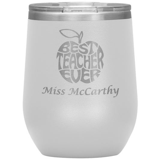Custom Best Teacher Ever 🍎 Tumbler