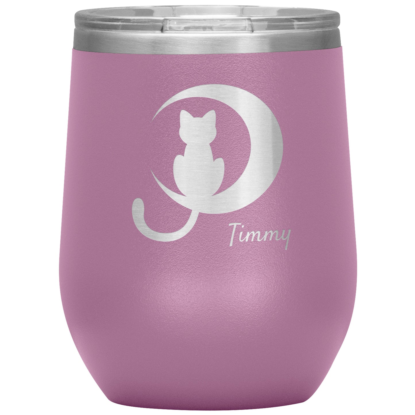 Custom Cat Moon Silhouette Wine Tumbler 🐈‍⬛ 🌙