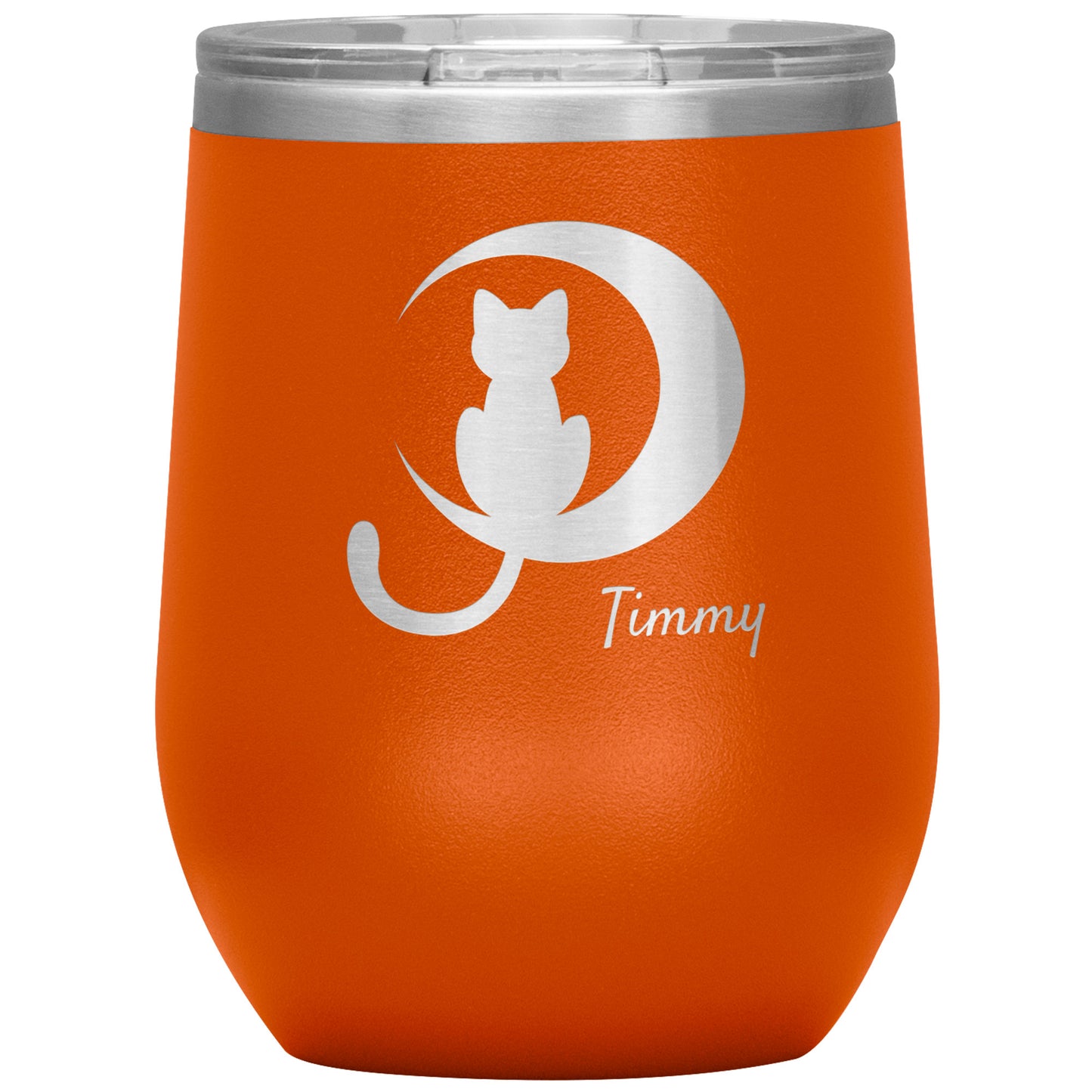 Custom Cat Moon Silhouette Wine Tumbler 🐈‍⬛ 🌙