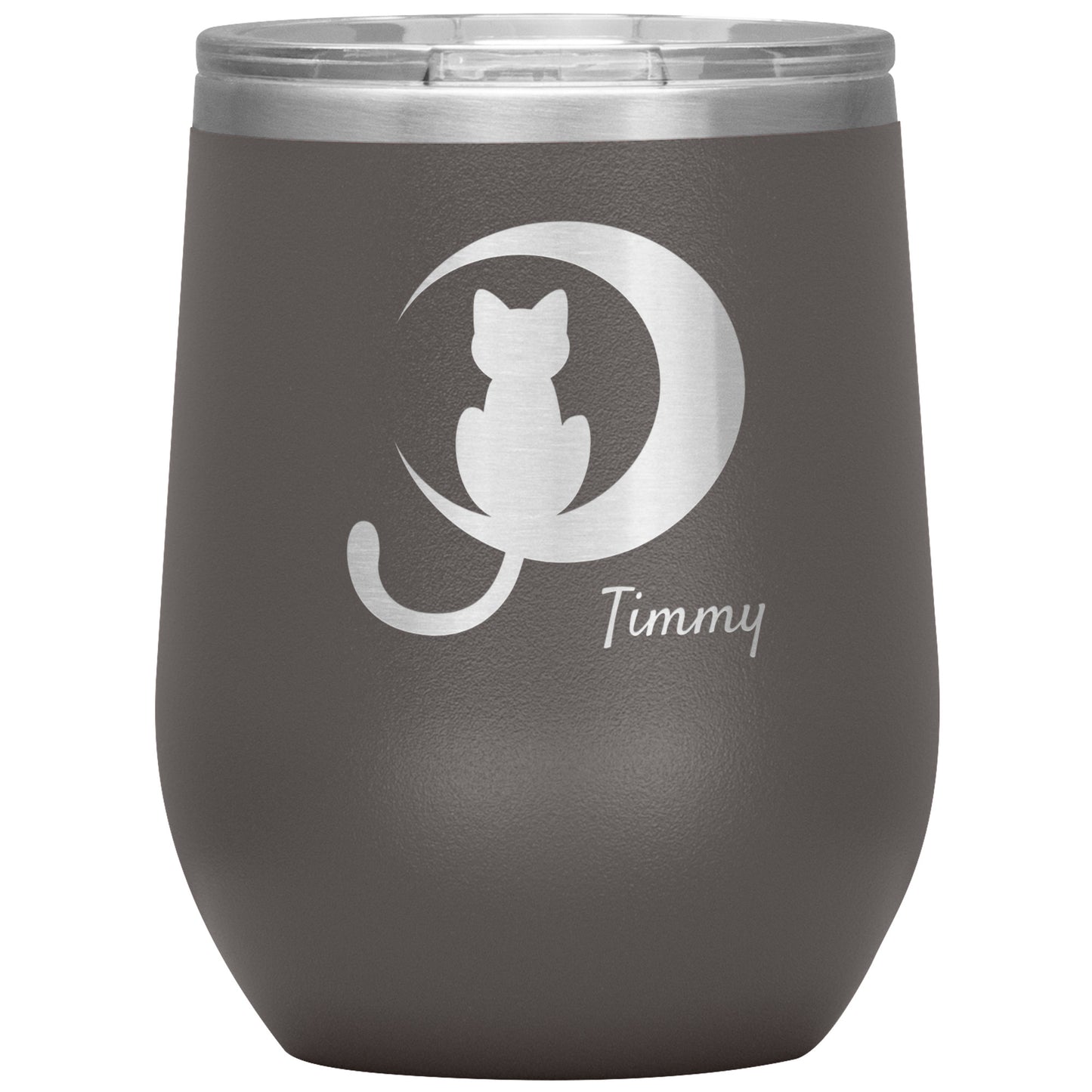 Custom Cat Moon Silhouette Wine Tumbler 🐈‍⬛ 🌙