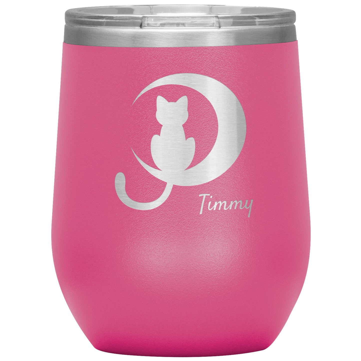 Custom Cat Moon Silhouette Wine Tumbler 🐈‍⬛ 🌙