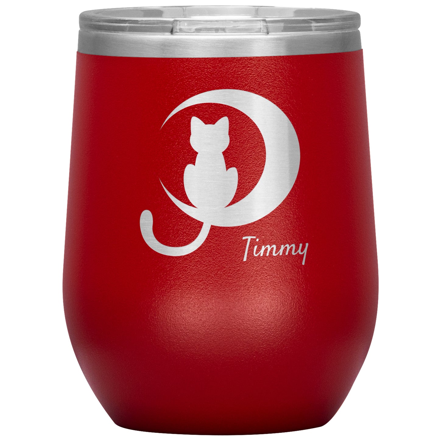 Custom Cat Moon Silhouette Wine Tumbler 🐈‍⬛ 🌙