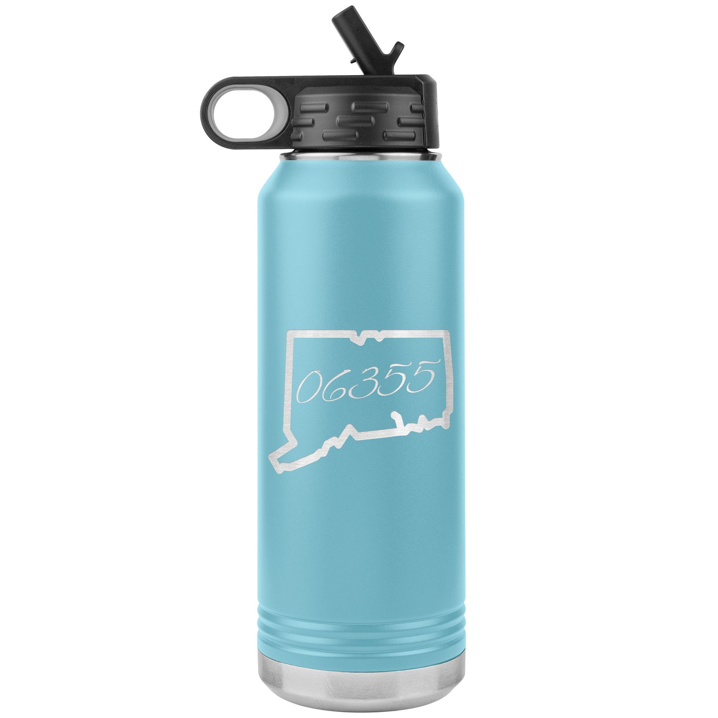 Custom Connecticut Zip Code Water Bottle Tumbler