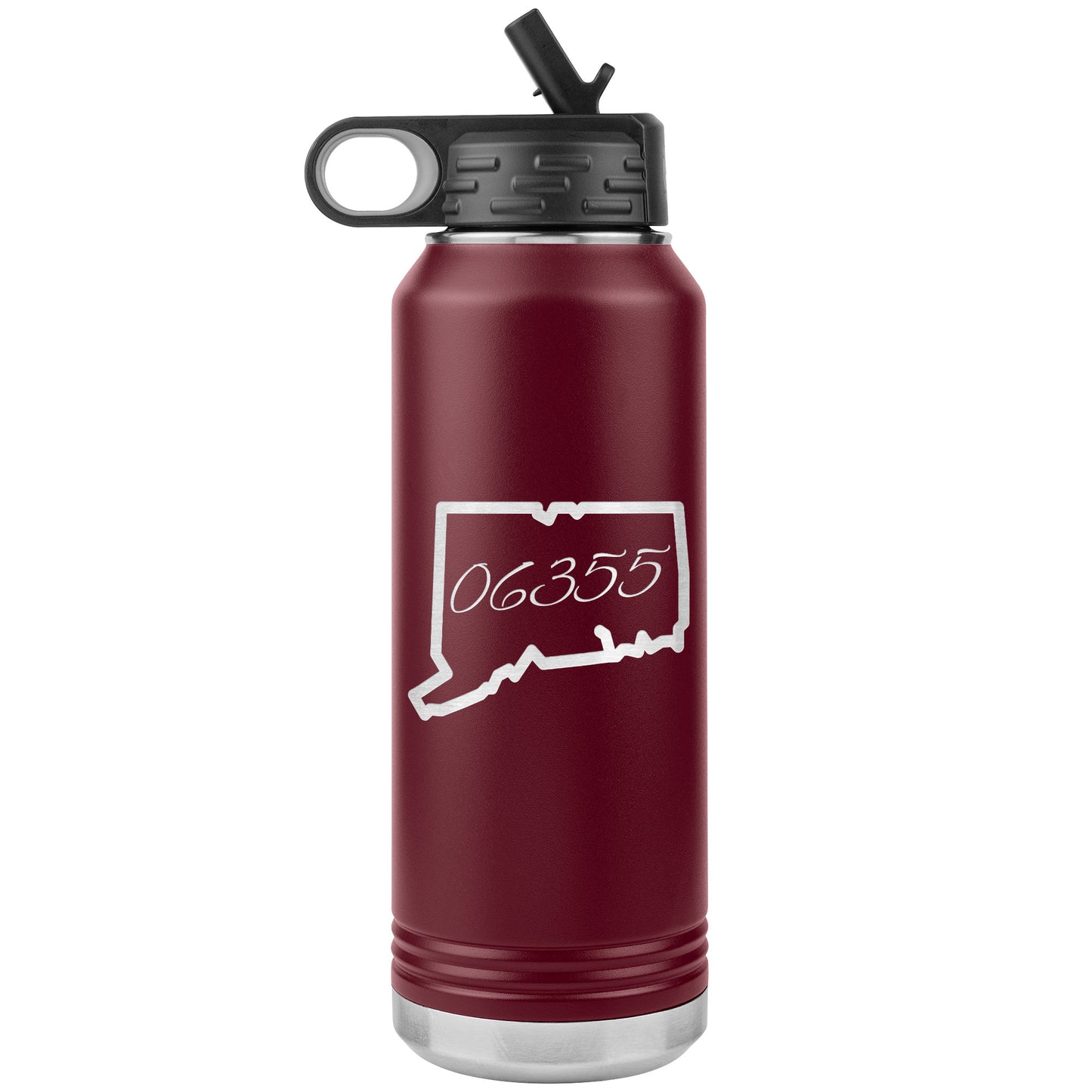Custom Connecticut Zip Code Water Bottle Tumbler