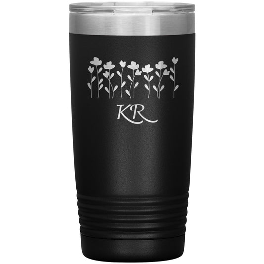 Custom Flowers Initials Tumbler 🌷🌷🌷