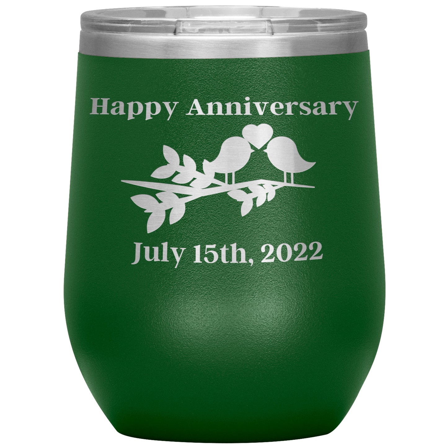 Custom Happy Anniversary Wine Tumbler🕊