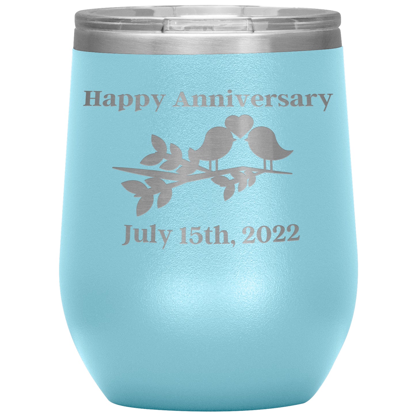 Custom Happy Anniversary Wine Tumbler🕊