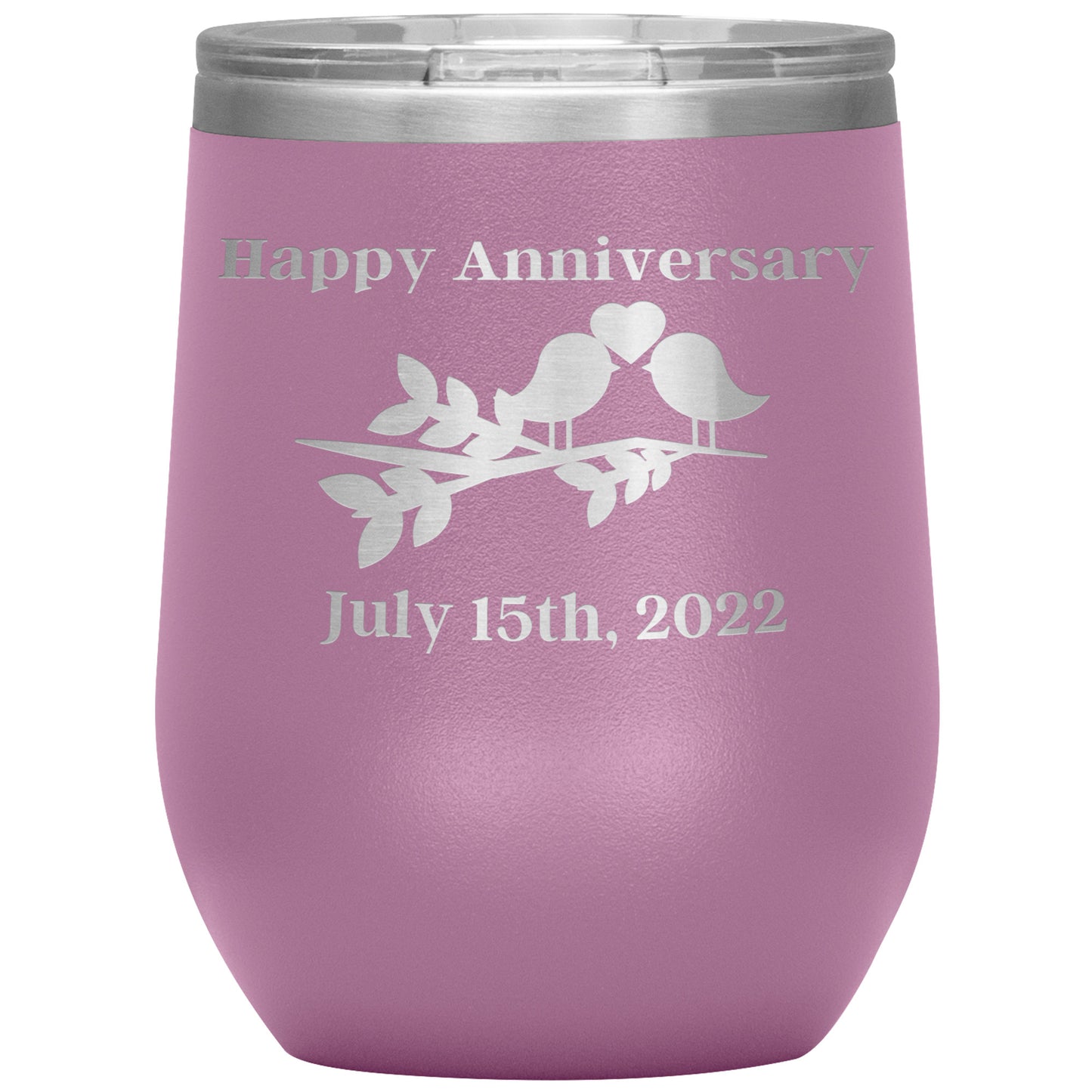 Custom Happy Anniversary Wine Tumbler🕊