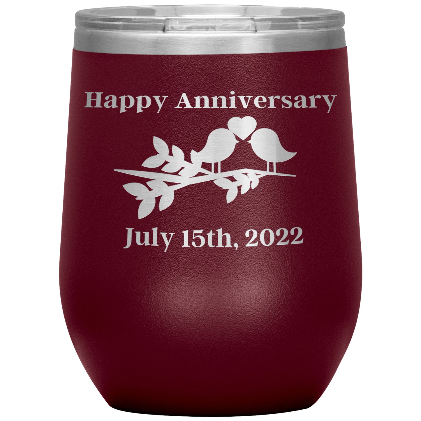 Custom Happy Anniversary Wine Tumbler🕊