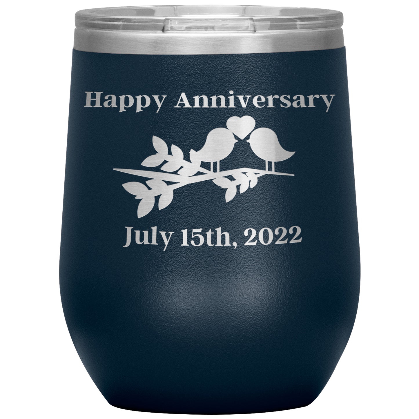 Custom Happy Anniversary Wine Tumbler🕊