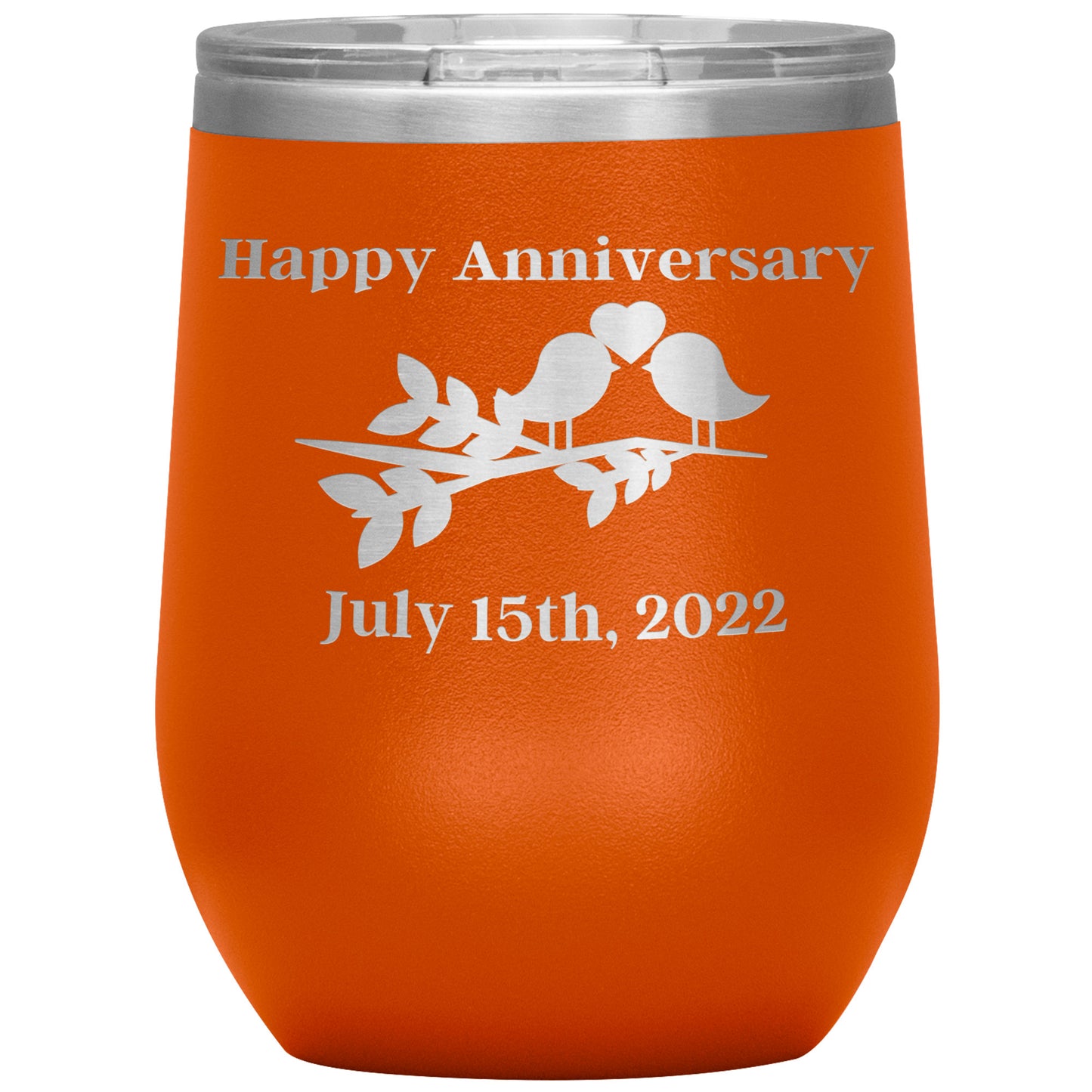 Custom Happy Anniversary Wine Tumbler🕊