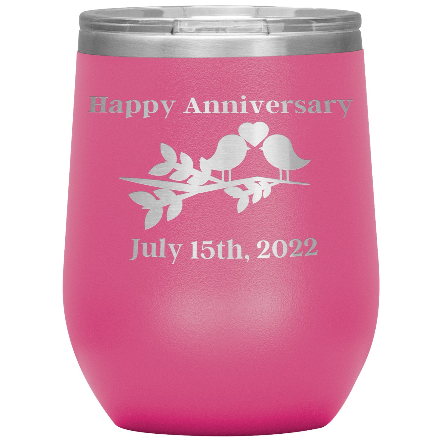 Custom Happy Anniversary Wine Tumbler🕊