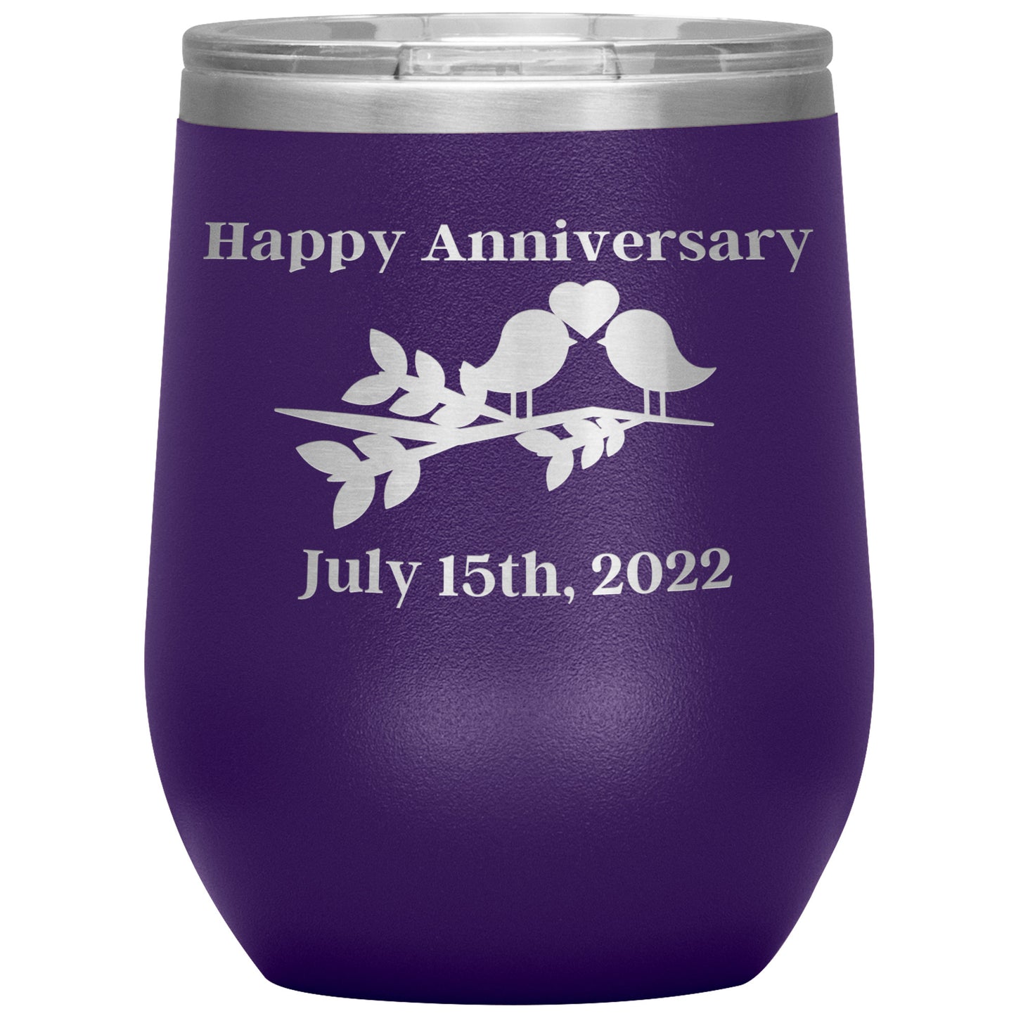 Custom Happy Anniversary Wine Tumbler🕊