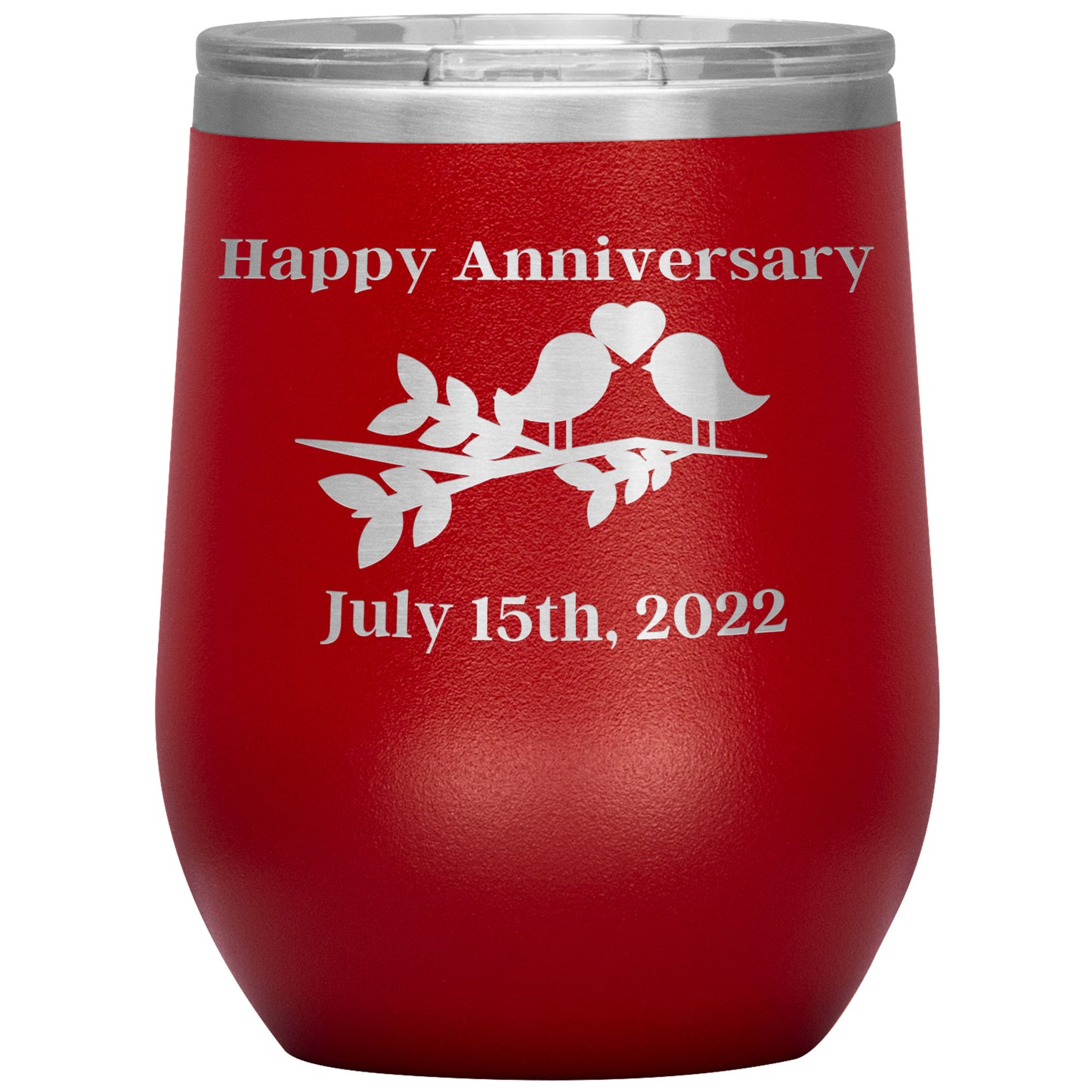 Custom Happy Anniversary Wine Tumbler🕊