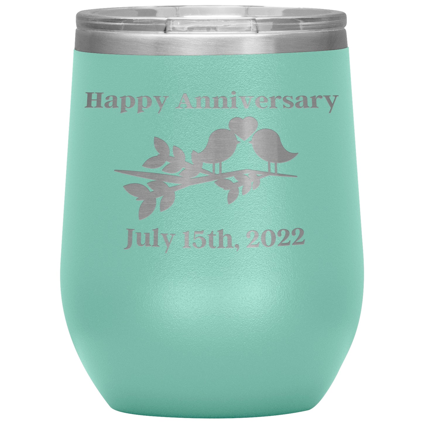 Custom Happy Anniversary Wine Tumbler🕊