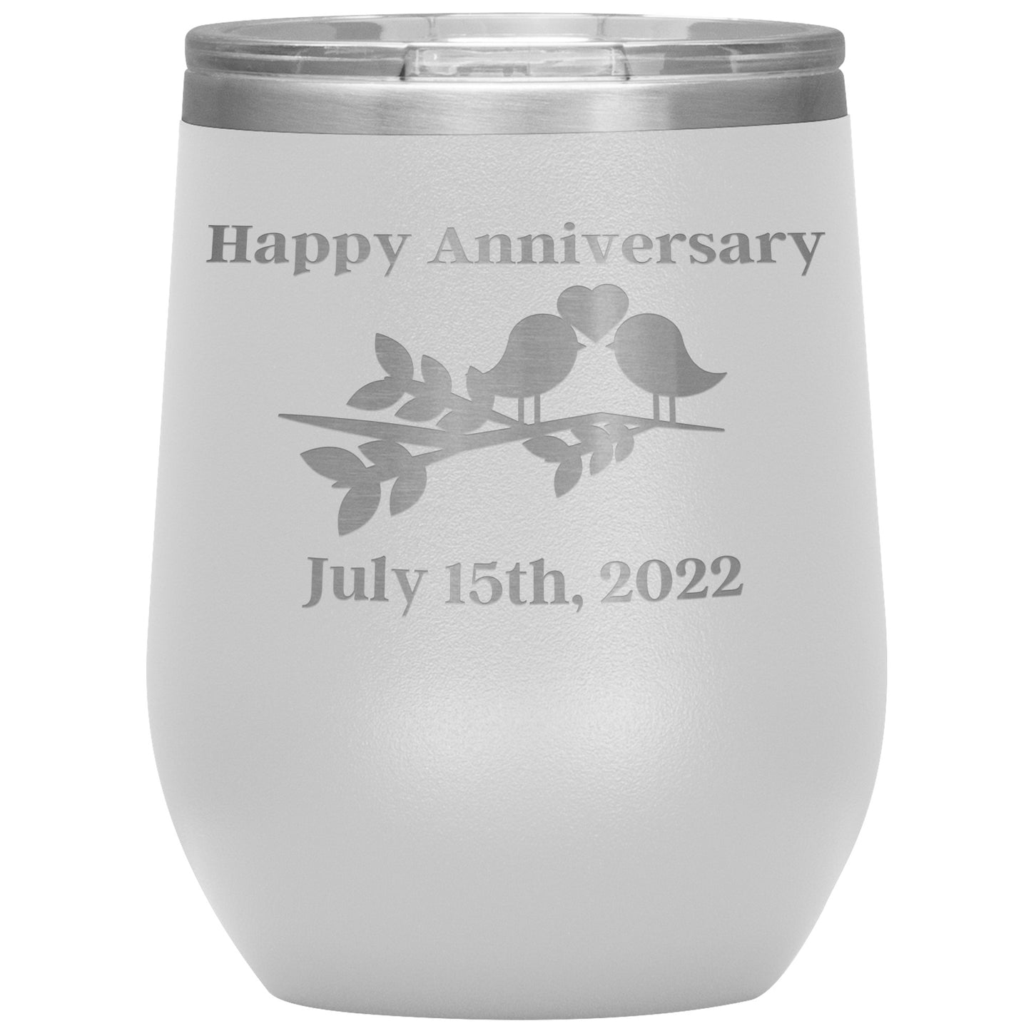 Custom Happy Anniversary Wine Tumbler🕊