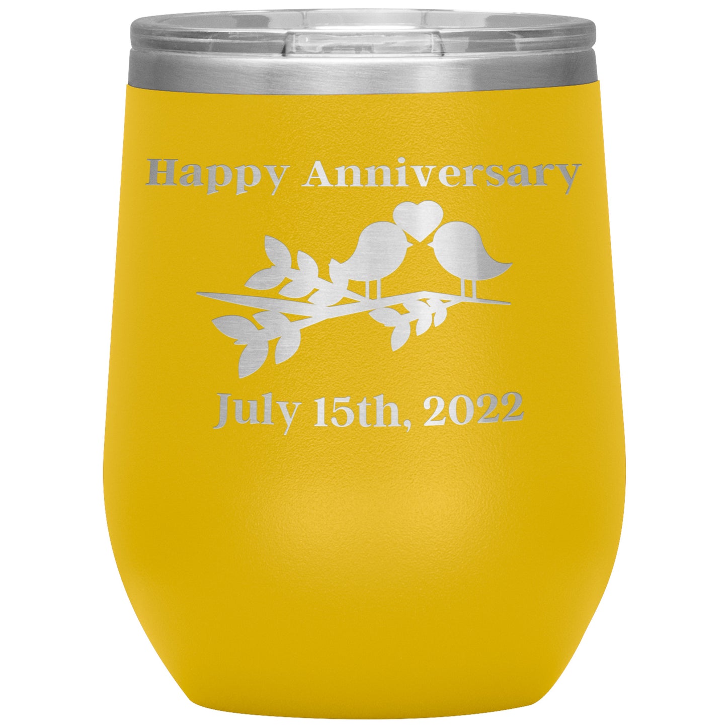 Custom Happy Anniversary Wine Tumbler🕊