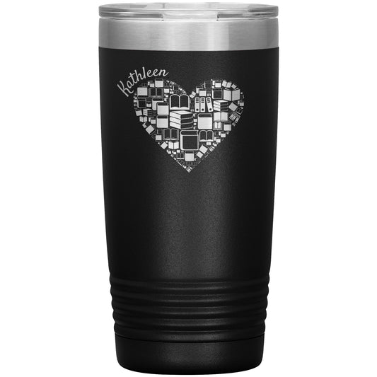 Custom Heart Books Tumbler 📚