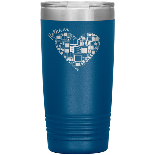 Custom Heart Books Tumbler 📚