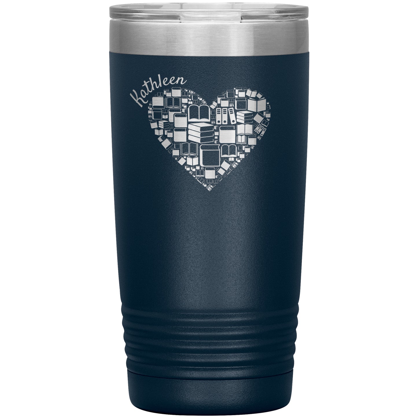 Custom Heart Books Tumbler 📚