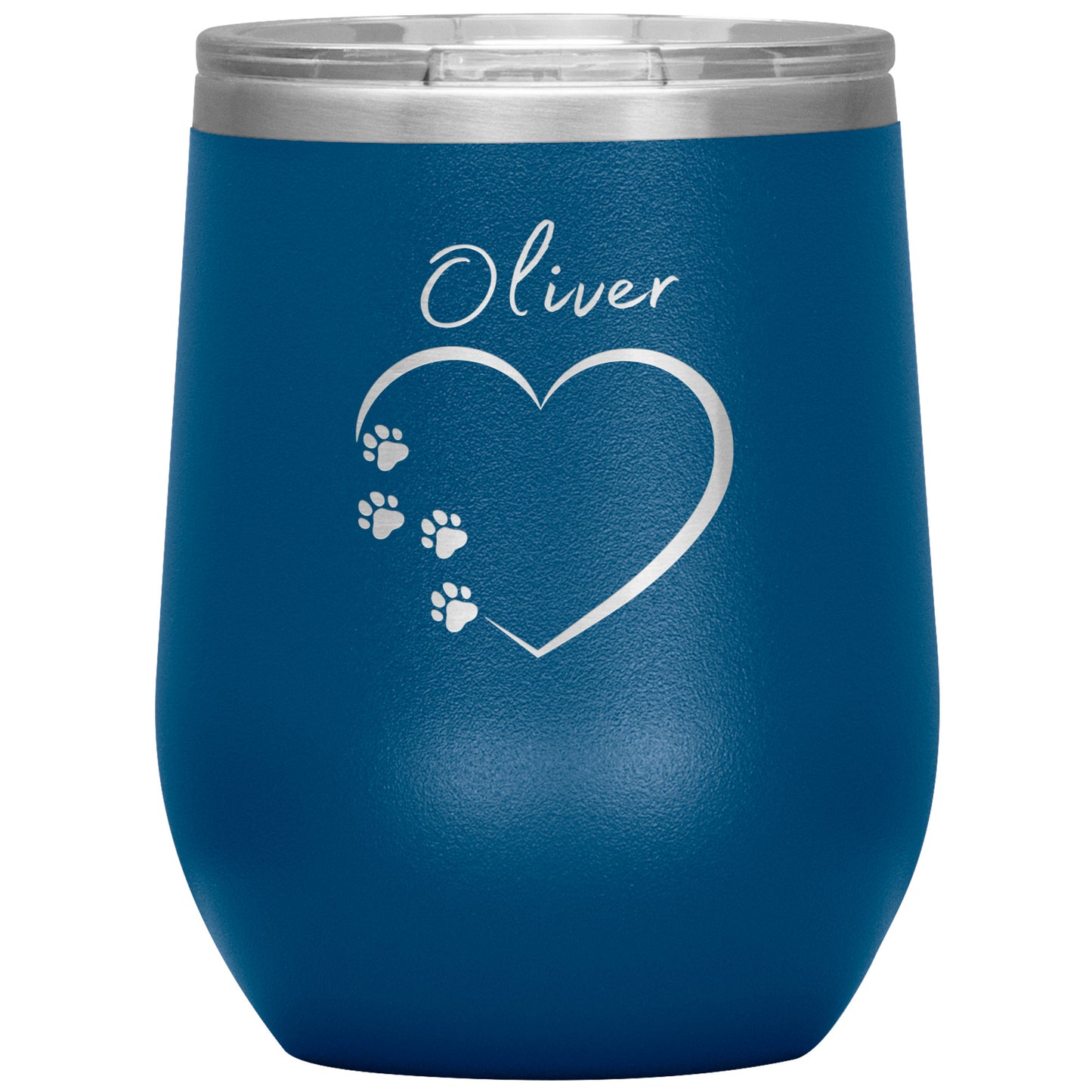 Custom Heart and Paws Name Wine Tumbler 🐾