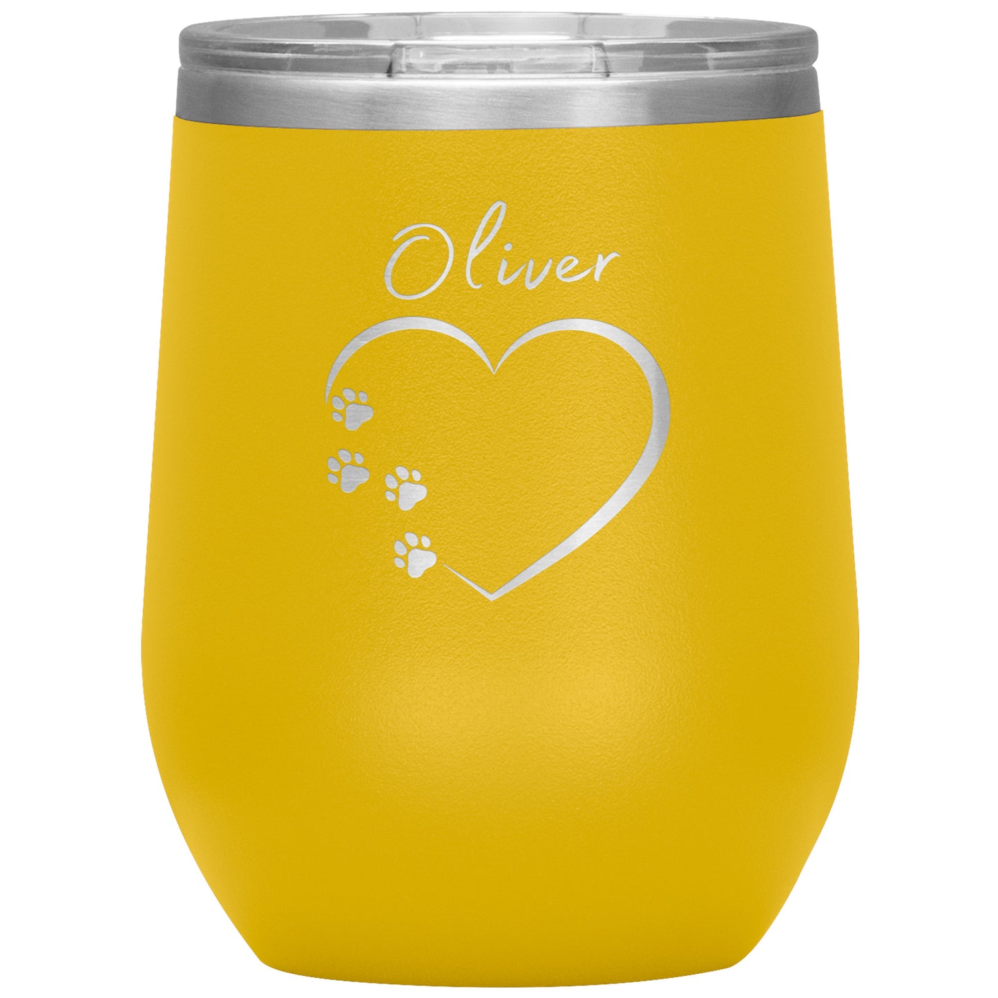 Custom Heart and Paws Name Wine Tumbler 🐾