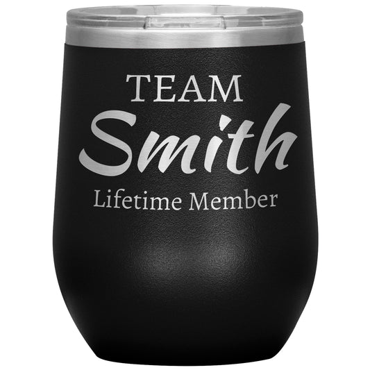 Custom Team Lifetime Member Wine Tumbler