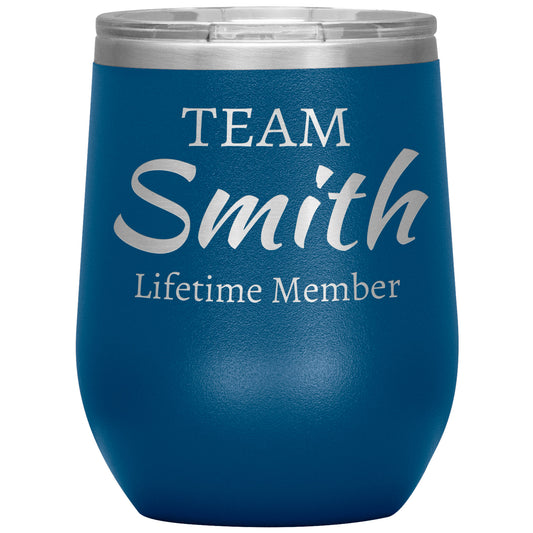 Custom Team Lifetime Member Wine Tumbler