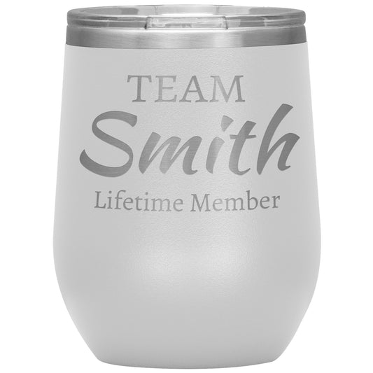 Custom Team Lifetime Member Wine Tumbler